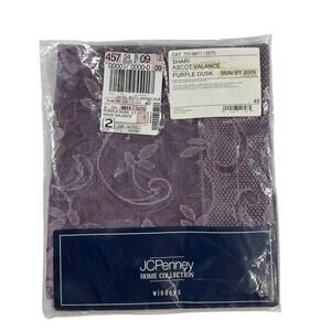 JCPENNEY HOME Shari Ascot Valance Purple Dusk Damask Cotton 56x20